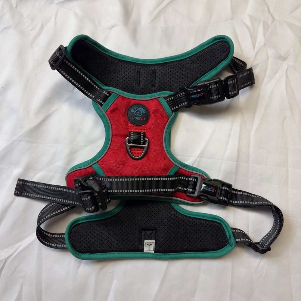 phoe pet harness xlarge red/ green euc